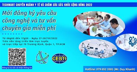 Techmart Y tế & chăm sóc sức khỏe cộng đồng: Mời đăng ký tư vấn công nghệ và chuyên gia