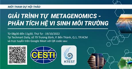 Mời tham dự hội thảo “Phân tích hệ vi sinh môi trường – Giải trình tự Metagenomics”