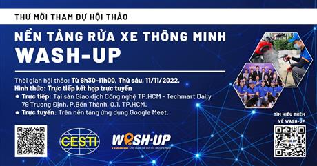 Mời tham dự hội thảo "Nền tảng rửa xe thông minh WashUp"