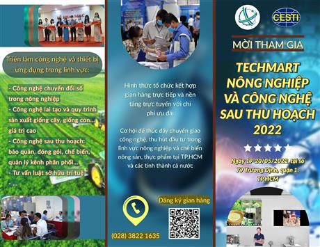 Mời tham gia Chợ công nghệ và thiết bị chuyên ngành Nông nghiệp & Công nghệ sau thu hoạch năm 2022