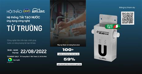 Mời tham dự hội thảo “Hệ thống tái tạo nước ứng dụng công nghệ từ trường”