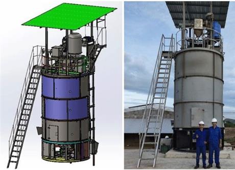 Máy ủ phân gà bồn đứng không cần men vi sinh hay gia nhiệt