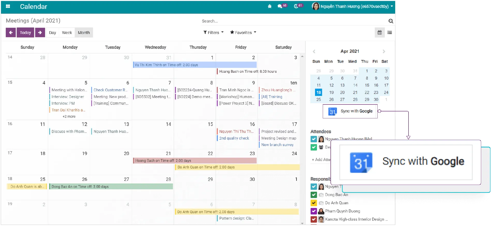 Phần mềm quản lý lịch làm việc hiệu quả cho doanh nghiệp Viindoo Calendar