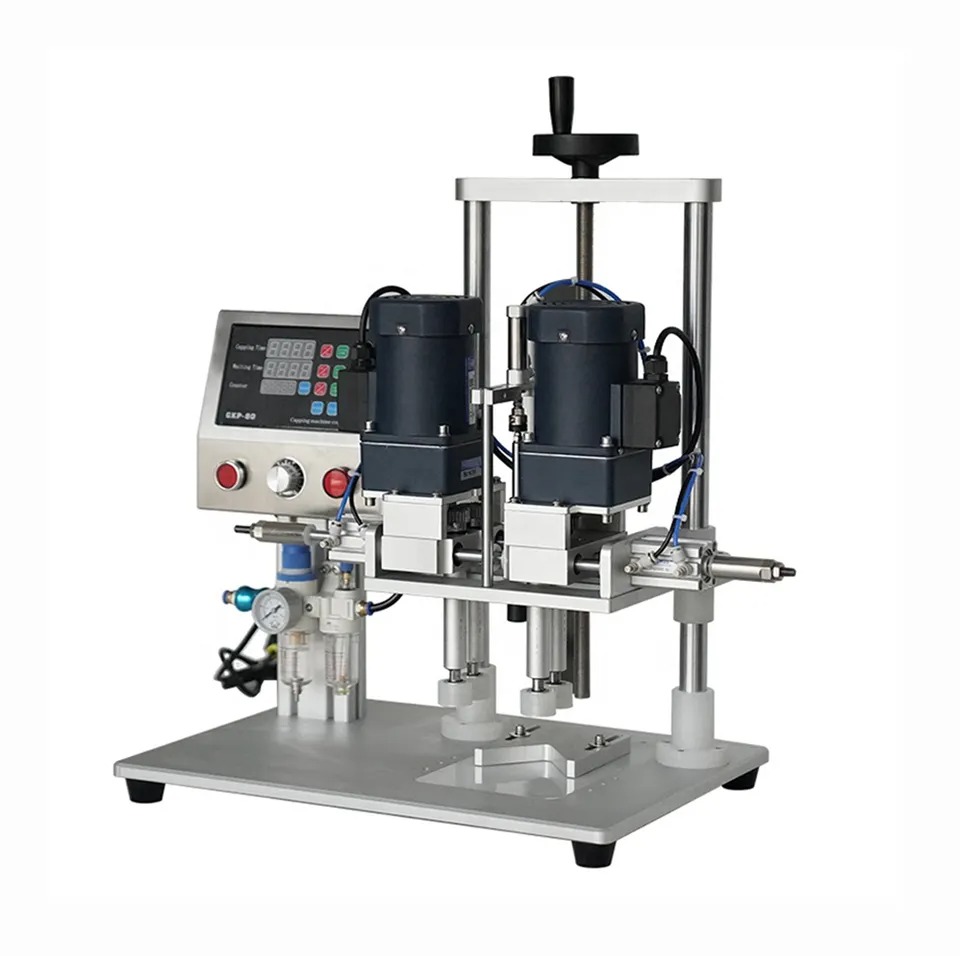 Máy siết nắp bán tự động 4 bánh xe