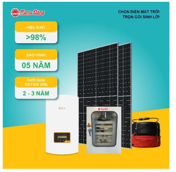 Hệ thống điện mặt trời hoà lưới 3 pha 10kWp