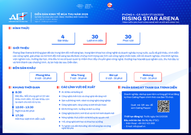 Rising Star Arena tại AEF 2026: kết nối công nghệ, mở rộng cơ hội hợp tác và đầu tư