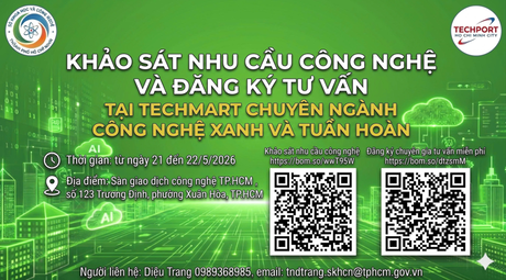 Mời khảo sát nhu cầu công nghệ và đăng ký tư vấn tại Techmart Công nghệ xanh và Tuần hoàn 2026