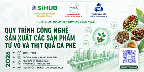 Mời tham dự Sự kiện Hợp tác công nghệ với chủ đề “Quy trình công nghệ sản xuất các sản phẩm từ vỏ và thịt quả cà phê”