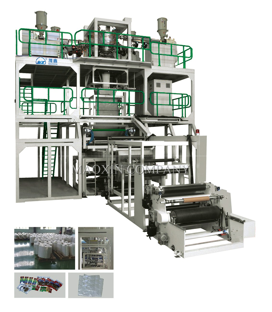 MXSJ SERIES3-5 Layer Co-extrusion(rotary traction downward blowing) High Barrier Film Blowing Machine Line