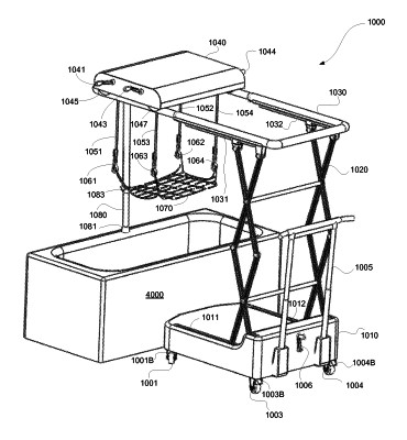 Sáng chế Thiết bị hỗ trợ nâng chuyển bệnh nhân giữa giường bệnh và bồn tắm