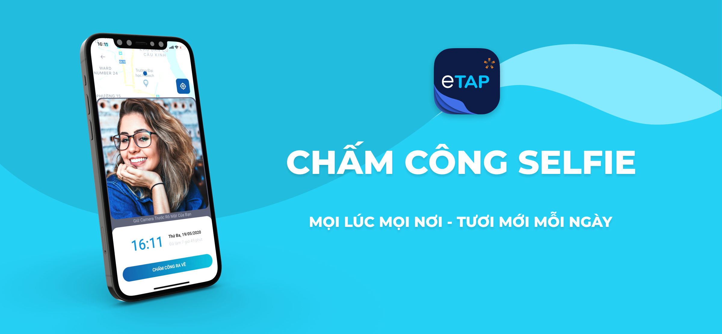 Giải pháp chấm công trên app mobile eTap