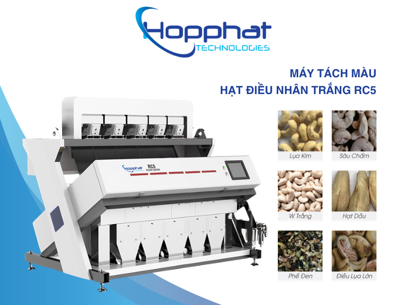 Máy bắn màu hạt điều 5 máng RC5