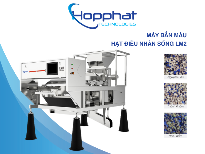 Máy bắn màu hạt điều 2 máng LM2