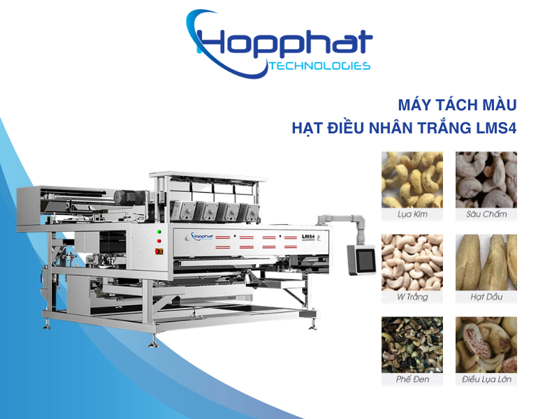 Máy bắn màu hạt điều nhân trắng LMS4