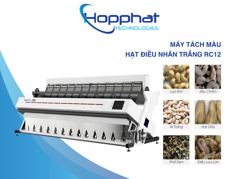Máy bắn màu hạt điều 12 máng RC12