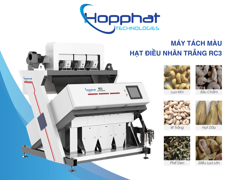 Máy bắn màu hạt điều 3 máng RC3
