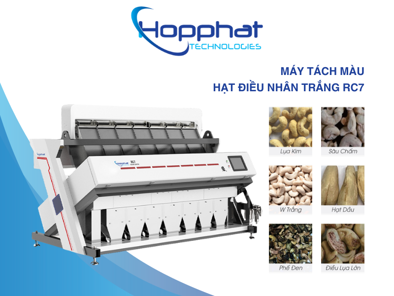 Máy bắn màu hạt điều 7 máng RC7